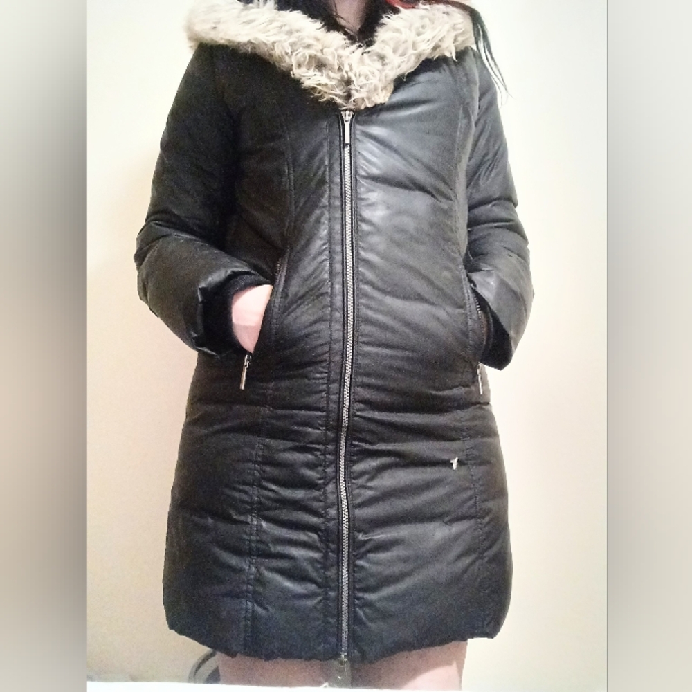 Women's Metaphor Faux-Fur Hood Long Puffer Coat